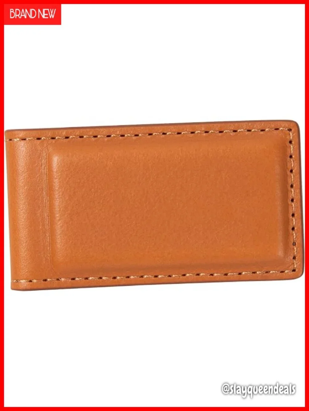 Handmade in USA Full Grain Leather Slim Wallet with Magnetic Money Clip